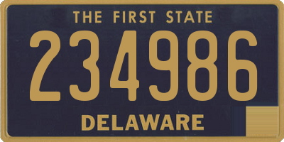 DE license plate 234986