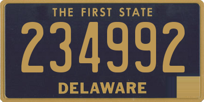 DE license plate 234992