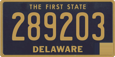 DE license plate 289203