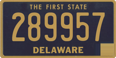 DE license plate 289957