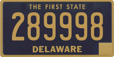 DE license plate 289998