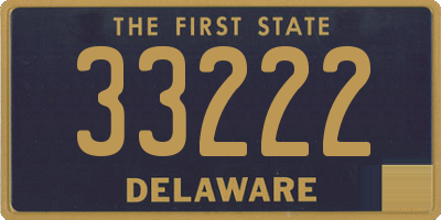 DE license plate 33222