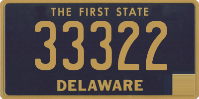 DE license plate 33322