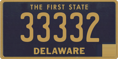 DE license plate 33332