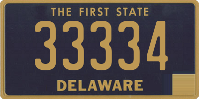 DE license plate 33334