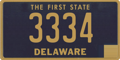 DE license plate 3334