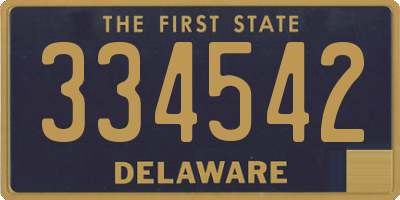 DE license plate 334542