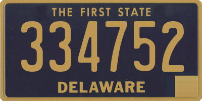 DE license plate 334752