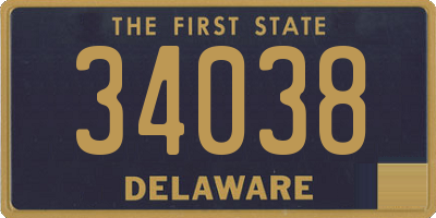 DE license plate 34038