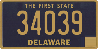 DE license plate 34039