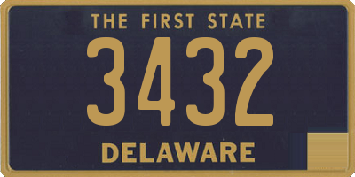 DE license plate 3432