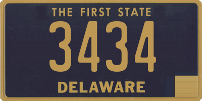 DE license plate 3434