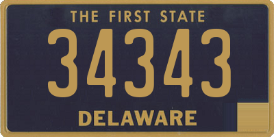 DE license plate 34343