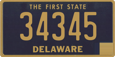 DE license plate 34345