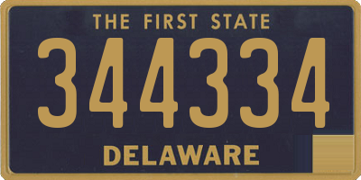 DE license plate 344334