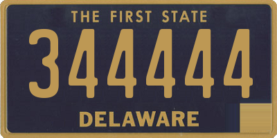DE license plate 344444
