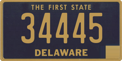 DE license plate 34445