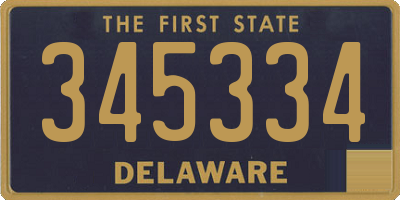 DE license plate 345334
