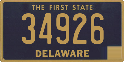 DE license plate 34926