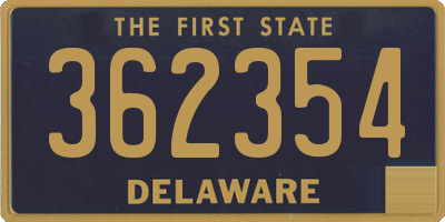DE license plate 362354