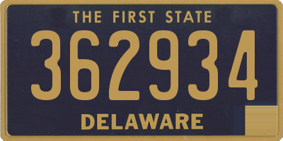 DE license plate 362934