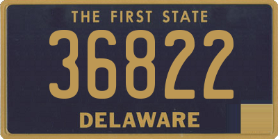 DE license plate 36822