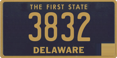 DE license plate 3832