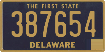 DE license plate 387654