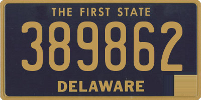 DE license plate 389862