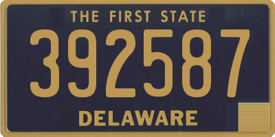 DE license plate 392587