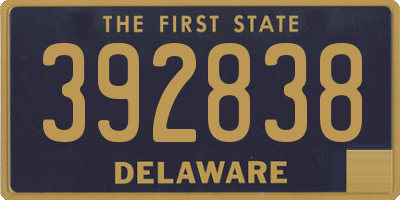 DE license plate 392838