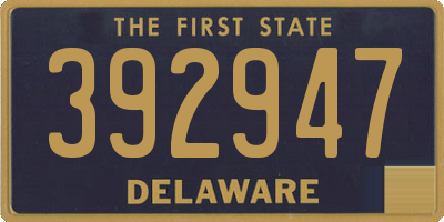DE license plate 392947