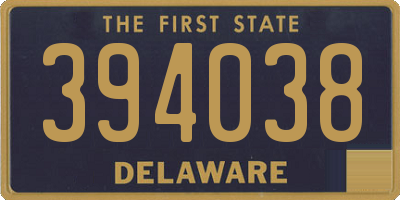 DE license plate 394038