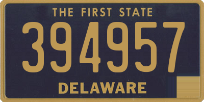 DE license plate 394957