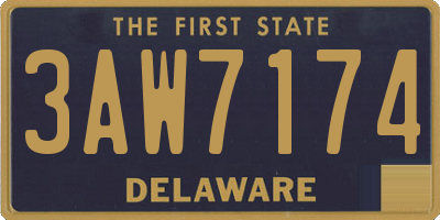 DE license plate 3AW7174