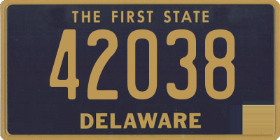 DE license plate 42038