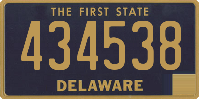 DE license plate 434538