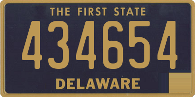 DE license plate 434654