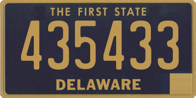 DE license plate 435433
