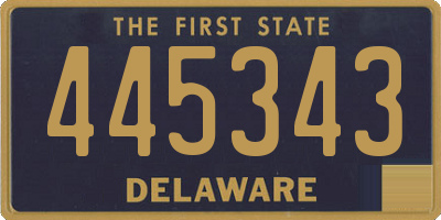 DE license plate 445343