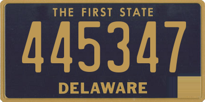 DE license plate 445347