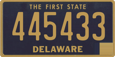 DE license plate 445433