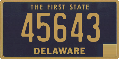 DE license plate 45643