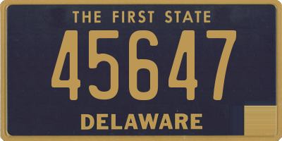 DE license plate 45647