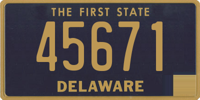 DE license plate 45671