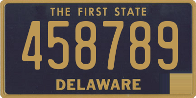 DE license plate 458789