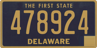 DE license plate 478924