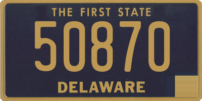 DE license plate 50870