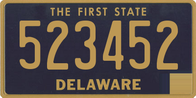 DE license plate 523452