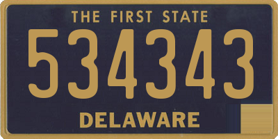 DE license plate 534343